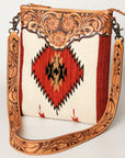 American Darling Hand Tooled Saddle Blanket Genuine Leather Women Bag Western Handbag Purse