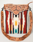 American Darling Hand Tooled Saddle Blanket Genuine Leather Women Bag Western Handbag Purse