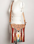 American Darling Hand Tooled Saddle Blanket Genuine Leather Women Bag Western Handbag Purse
