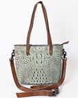 American Darling Tote Crocodile Embossed Genuine Leather Women Bag Western Handbag Purse