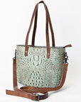 American Darling Tote Crocodile Embossed Genuine Leather Women Bag Western Handbag Purse