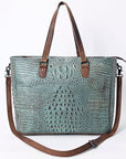 American Darling Crocodile Embossed Genuine Leather Women Bag Western Handbag Purse