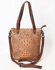 American Darling Tote Crocodile Embossed Genuine Leather Women Bag Western Handbag Purse
