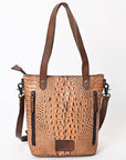 American Darling Tote Crocodile Embossed Genuine Leather Women Bag Western Handbag Purse