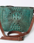 American Darling Crocodile Embossed Genuine Leather Women Bag Western Handbag Purse
