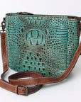American Darling Crocodile Embossed Genuine Leather Women Bag Western Handbag Purse