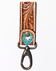 American Darling ADKR210D Hand Tooled Carved Genuine Leather Keyring