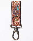 American Darling ADKR210F Hand Tooled Carved Genuine Leather Keyring