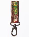 American Darling ADKR210G Hand Tooled Carved Genuine Leather Keyring