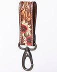 American Darling ADKR210G Hand Tooled Carved Genuine Leather Keyring