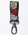 American Darling ADKR210H Hand Tooled Carved Genuine Leather Keyring