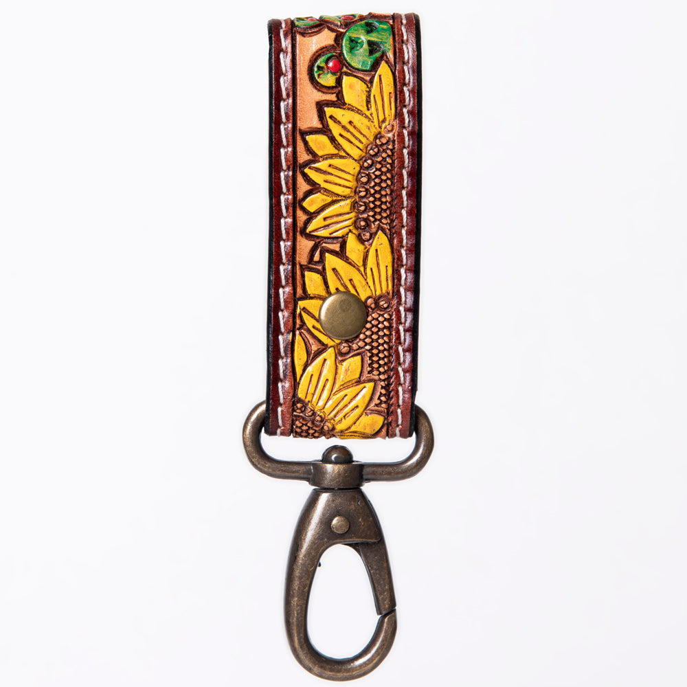 American Darling ADKR210I Hand Tooled Carved Genuine Leather Keyring