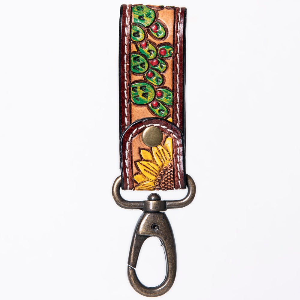 American Darling ADKR210I Hand Tooled Carved Genuine Leather Keyring