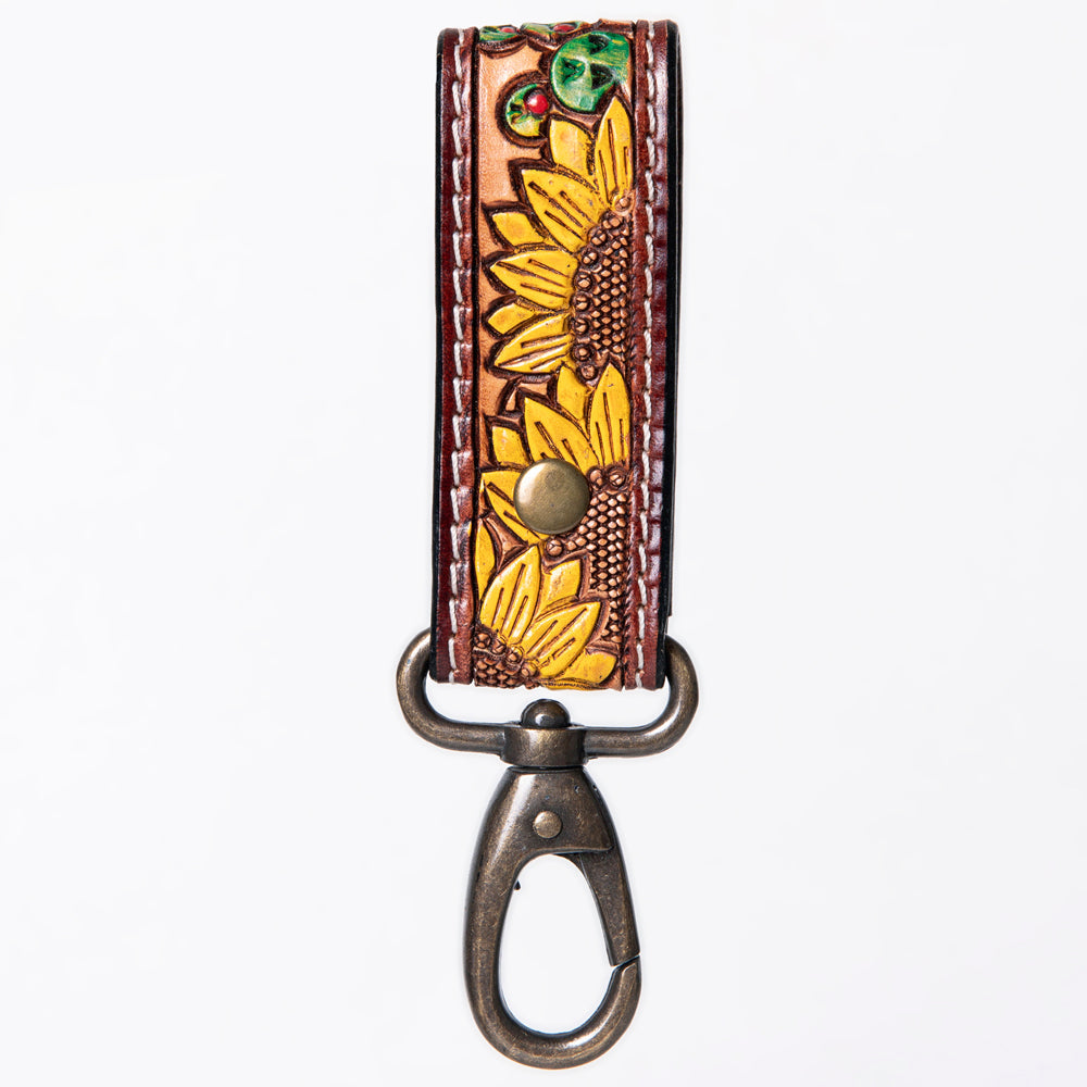 American Darling ADKR210I Hand Tooled Carved Genuine Leather Keyring