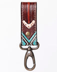 American Darling ADKR210N Hand Tooled Carved Genuine Leather Keyring