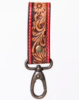 American Darling ADKR210O Hand Tooled Carved Genuine Leather Keyring