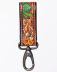 American Darling ADKR210P Hand Tooled Carved Genuine Leather Keyring