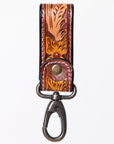 American Darling ADKR210P Hand Tooled Carved Genuine Leather Keyring