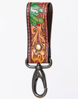 American Darling ADKR210P Hand Tooled Carved Genuine Leather Keyring