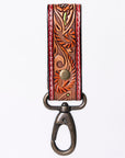 American Darling ADKR210Q Hand Tooled Carved Genuine Leather Keyring