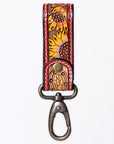 American Darling ADKR210Q Hand Tooled Carved Genuine Leather Keyring