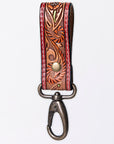 American Darling ADKR210Q Hand Tooled Carved Genuine Leather Keyring