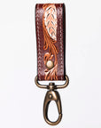 American Darling ADKR210R Hand Tooled Carved Genuine Leather Keyring