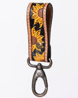 American Darling ADKR210T Hand Tooled Carved Genuine Leather Keyring