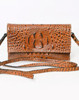 American Darling Crocodile Embossed Genuine Leather Women Bag Western Handbag Purse