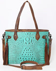 American Darling Crocodile Embossed Genuine Leather Women Bag Western Handbag Purse