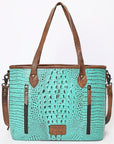 American Darling Crocodile Embossed Genuine Leather Women Bag Western Handbag Purse