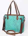 American Darling Crocodile Embossed Genuine Leather Women Bag Western Handbag Purse