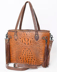 American Darling Crocodile Embossed Genuine Leather Women Bag Western Handbag Purse