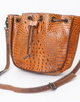 American Darling Crocodile Embossed Genuine Leather Women Bag Western Handbag Purse