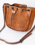 American Darling Crocodile Embossed Genuine Leather Women Bag Western Handbag Purse