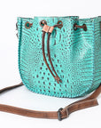 American Darling Crocodile Embossed Genuine Leather Women Bag Western Handbag Purse