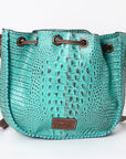American Darling Crocodile Embossed Genuine Leather Women Bag Western Handbag Purse