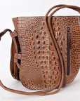 American Darling Crocodile Embossed Genuine Leather Women Bag Western Handbag Purse