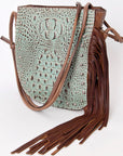 American Darling Crocodile Embossed Genuine Leather Women Bag Western Handbag Purse