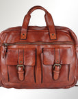 Spaghetti Western Swc405Cg Briefcase Vintage Handmade Drum Dyed Genuine European Cowhide Leather Women Bag Western Handbag Purse