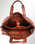 Spaghetti Western Swc405Cg Briefcase Vintage Handmade Drum Dyed Genuine European Cowhide Leather Women Bag Western Handbag Purse