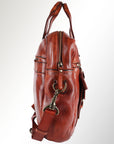 Spaghetti Western Swc405Cg Briefcase Vintage Handmade Drum Dyed Genuine European Cowhide Leather Women Bag Western Handbag Purse