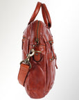 Spaghetti Western Swc409Cg Briefcase Vintage Handmade Drum Dyed Genuine European Cowhide Leather Women Bag Western Handbag Purse