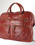 Spaghetti Western Swc409Cg Briefcase Vintage Handmade Drum Dyed Genuine European Cowhide Leather Women Bag Western Handbag Purse