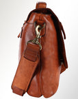 Spaghetti Western Swc408Tan Briefcase Vintage Handmade Drum Dyed Genuine European Cowhide Leather Women Bag Western Handbag Purse