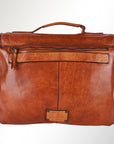 Spaghetti Western Swc408Tan Briefcase Vintage Handmade Drum Dyed Genuine European Cowhide Leather Women Bag Western Handbag Purse
