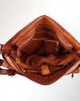 Spaghetti Western Swc408Tan Briefcase Vintage Handmade Drum Dyed Genuine European Cowhide Leather Women Bag Western Handbag Purse