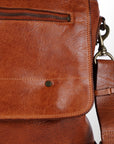 Spaghetti Western Swc408Tan Briefcase Vintage Handmade Drum Dyed Genuine European Cowhide Leather Women Bag Western Handbag Purse