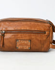 Spaghetti Western Swc411Tan Fanny Pack Vintage Handmade Drum Dyed Genuine European Cowhide Leather Women Bag Western Handbag Purse