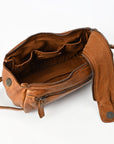 Spaghetti Western Swc411Tan Fanny Pack Vintage Handmade Drum Dyed Genuine European Cowhide Leather Women Bag Western Handbag Purse